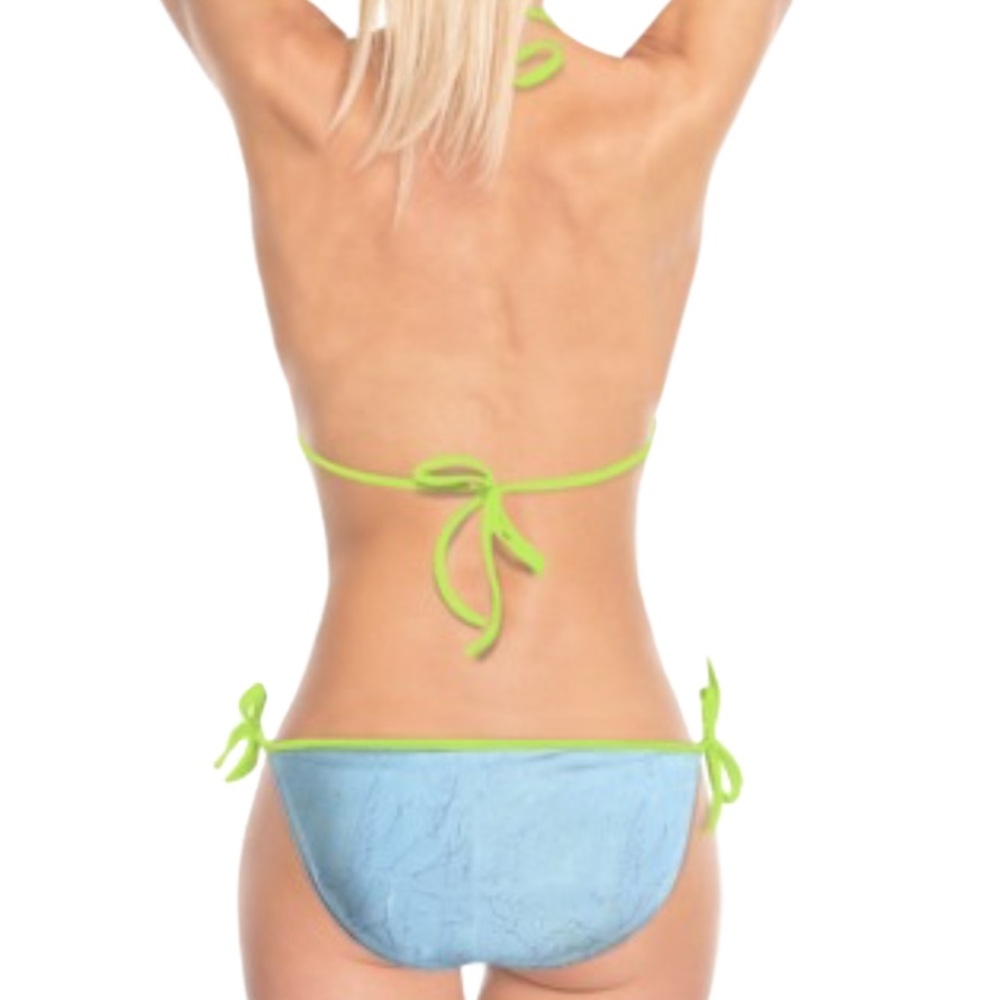Brand - New: Triangle Bikini Set with Lime πβπ© Green Strapes - Picture 7 of 10